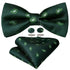 Trendy Patterned Silk Jacquard Plaid Bowtie With Pocket Square And Cufflinks Set For Men Unique Butterfly Party Wedding