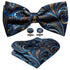 Trendy Patterned Silk Jacquard Plaid Bowtie With Pocket Square And Cufflinks Set For Men Unique Butterfly Party Wedding