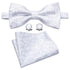 Trendy Patterned Silk Jacquard Plaid Bowtie With Pocket Square And Cufflinks Set For Men Unique Butterfly Party Wedding