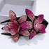 Trendy Rhinestone Double Flower Hair Clip Elegant Crystal Hair Combs Non - slip Comb Rhinestone Hairpins Pearls Design