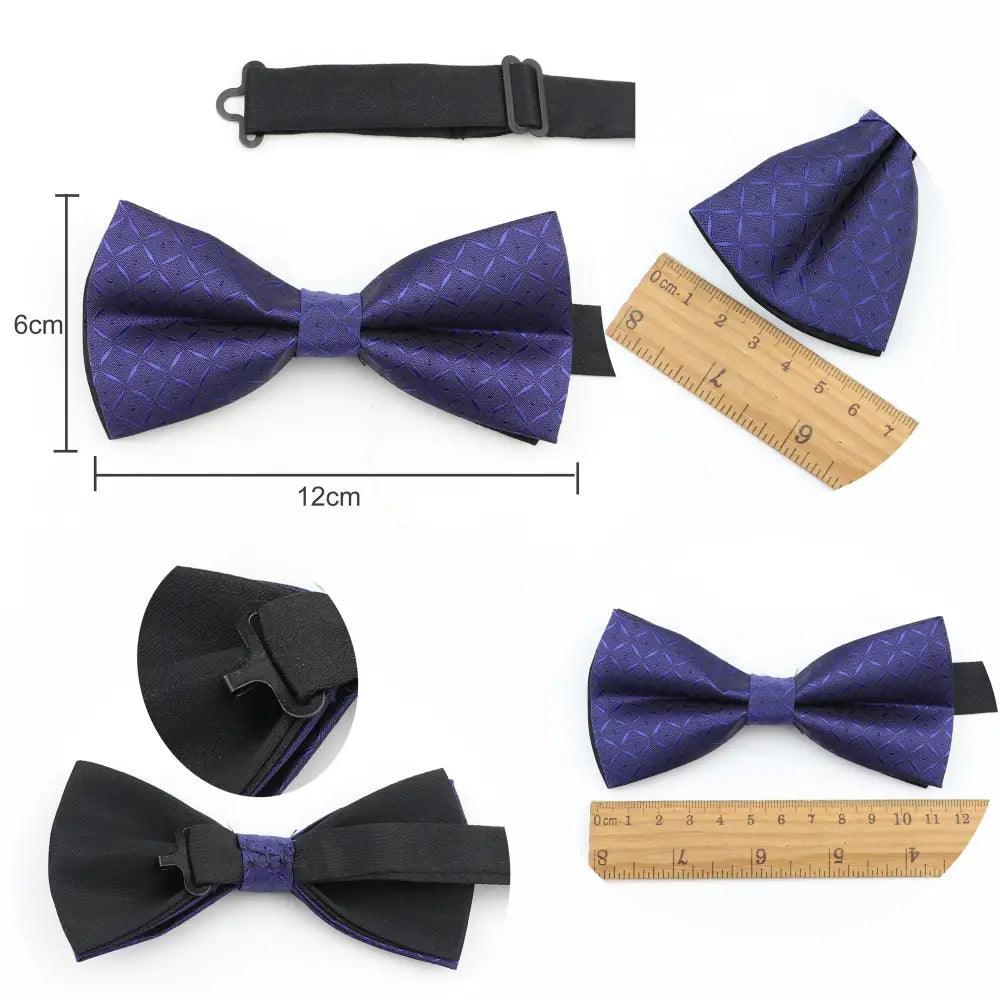 Trendy Tiny Dots Print Bowtie With Pocket Square And Cufflinks Set For Men Retro Butterfly Party Wedding Bowties