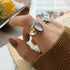 Trendy Vintage Style Silver Couples Rings for Women Sterling Handmade White Agate Elegant Wedding Party Jewelry Gifts