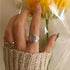 Trendy Vintage Style Silver Couples Rings for Women Sterling Handmade White Agate Elegant Wedding Party Jewelry Gifts