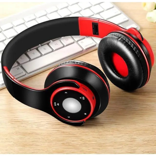 Trendy Wireless Headset Bluetooth Earphones and Headphone Foldable Adjustment Bluetooth Wired Headphones TF Card MP3 FM