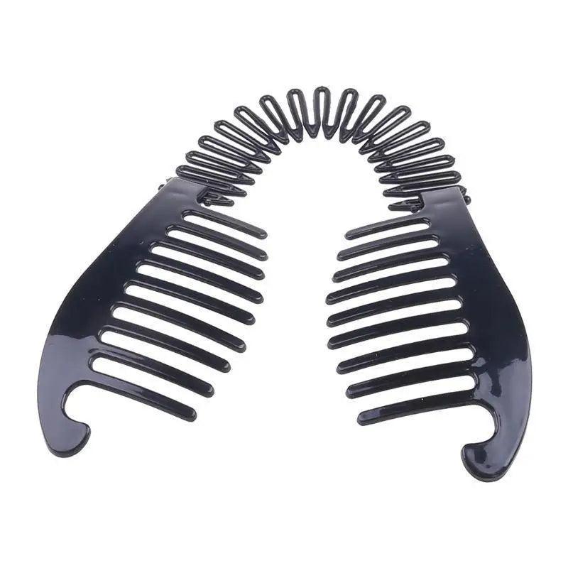 Unique 2pc/set Interlocking Banana Combs Stretch Flexible Hair Combs Clips Flexible Ponytail Hair Clincher Hair