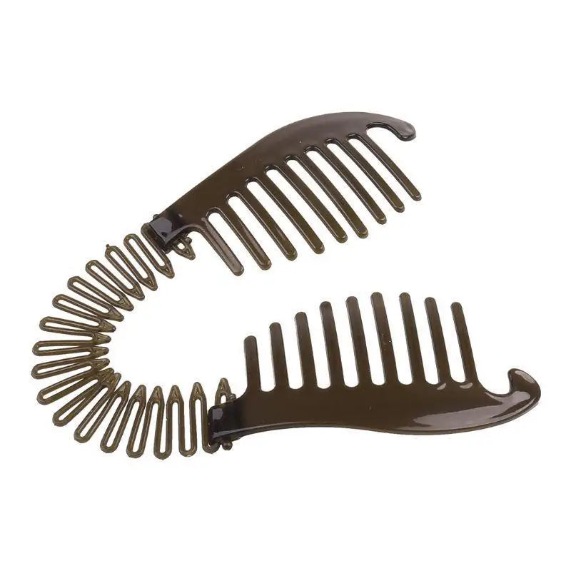 Unique 2pc/set Interlocking Banana Combs Stretch Flexible Hair Combs Clips Flexible Ponytail Hair Clincher Hair