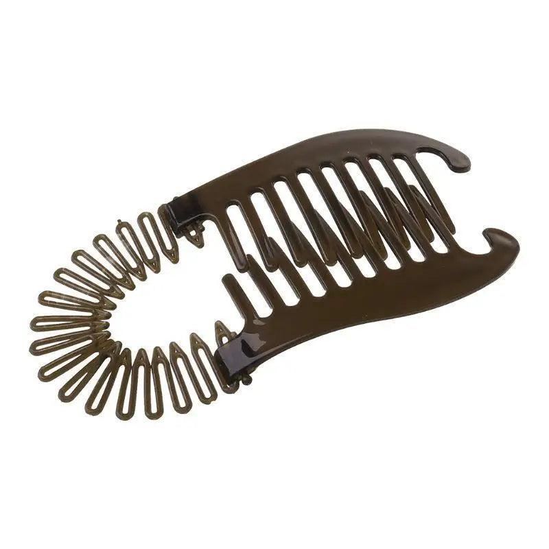 Unique 2pc/set Interlocking Banana Combs Stretch Flexible Hair Combs Clips Flexible Ponytail Hair Clincher Hair