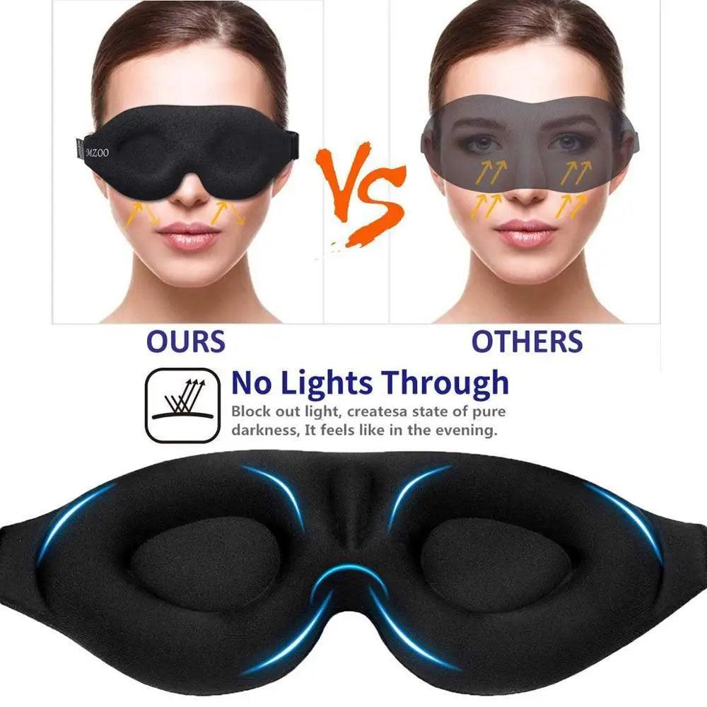 Unique 3D Contoured Cup Blindfold Concave Molded Night Sleep Mask Upgraded Eye Cover With Adjustable Strap Eye Pillow