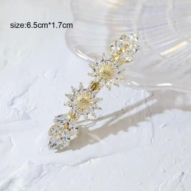 Unique Cubic Zirconia Hairpins For Women Butterfly Flowers Barrettes Hair Clips Cubic Zirconia Hairpins For Women