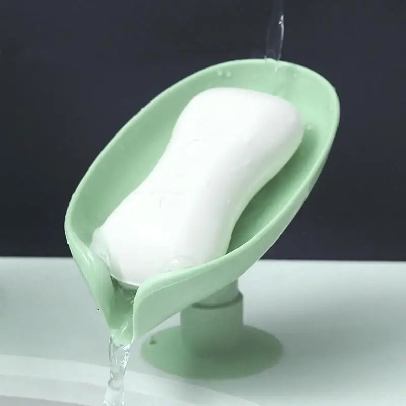 Unique Design Leaf Shape Soap Box Drain Soap Holder Box Bathroom Accessories Toilet Laundry Soap Box Bathroom Supplies