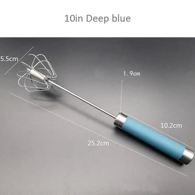 Unique Design Semi - automatic Egg Beater 304 Stainless Steel Egg Whisk Manual Hand Mixer Self Turning Egg Stirrer