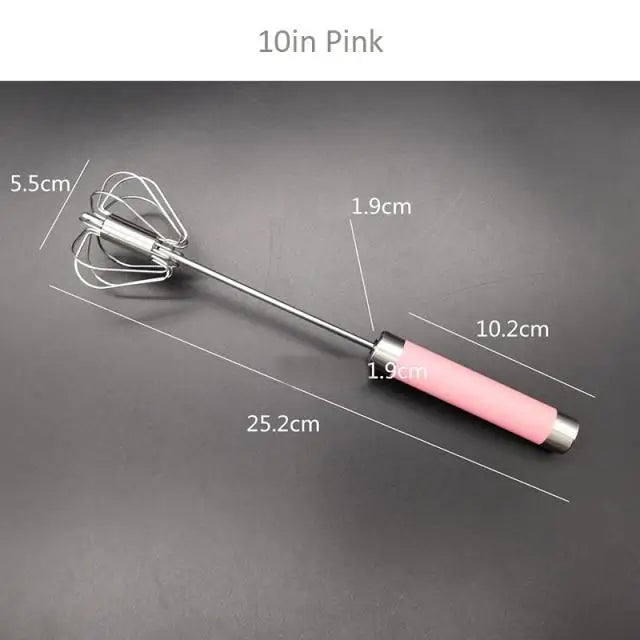 Unique Design Semi - automatic Egg Beater 304 Stainless Steel Egg Whisk Manual Hand Mixer Self Turning Egg Stirrer