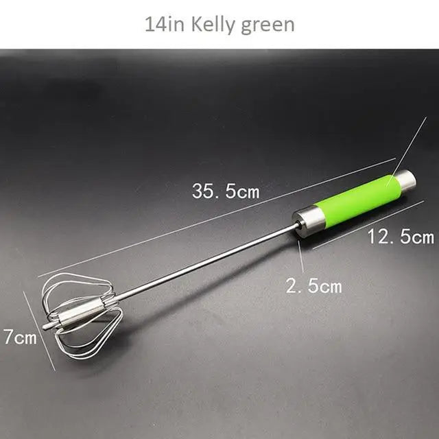 Unique Design Semi - automatic Egg Beater 304 Stainless Steel Egg Whisk Manual Hand Mixer Self Turning Egg Stirrer