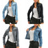 Unique Design Women’s Denim Cropped Jacket Female Pockets Hole Short Jean Jackets Ladies Fashionable Button Casual