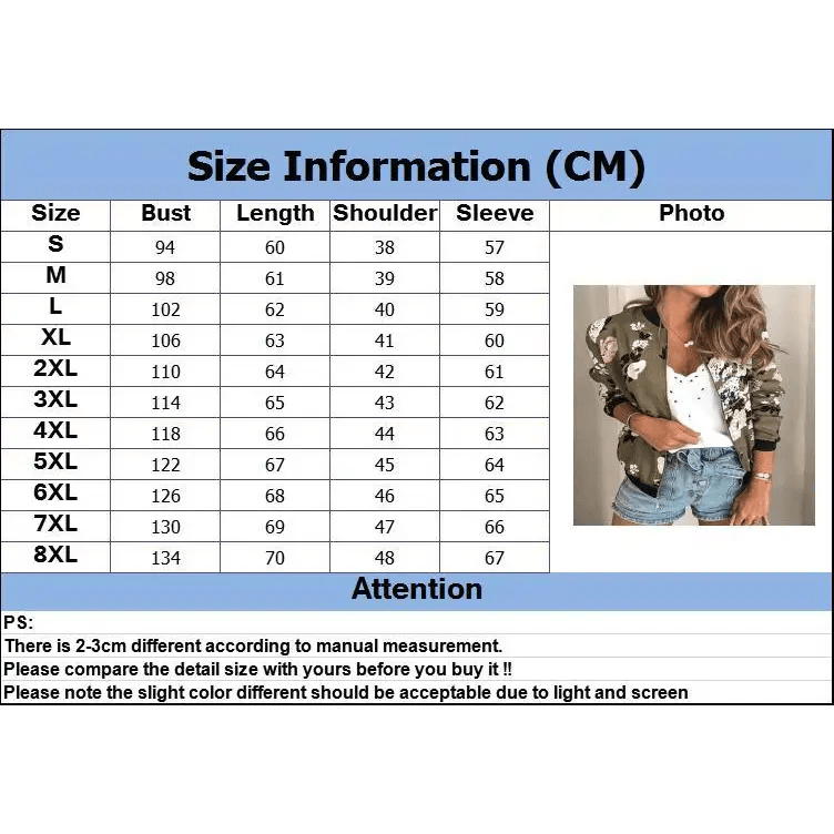 Unique Nature Design Women’s jackets Floral Printed Ladies Zipper Up Bomber Outwear Spring Long Sleeve Short Thin