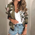 Unique Nature Design Women’s jackets Floral Printed Ladies Zipper Up Bomber Outwear Spring Long Sleeve Short Thin