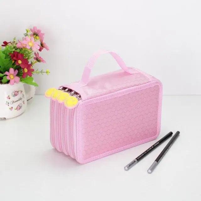 Unique Purple Cute Big 36/48/72 Holes Stationery Students Pencil Case High Quality Large Capacity Pencil Box - 4 Layer