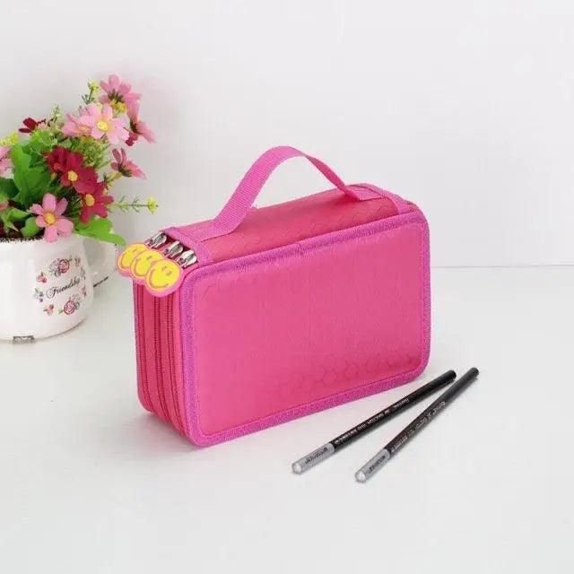 Unique Purple Cute Big 36/48/72 Holes Stationery Students Pencil Case High Quality Large Capacity Pencil Box - 3 Layer