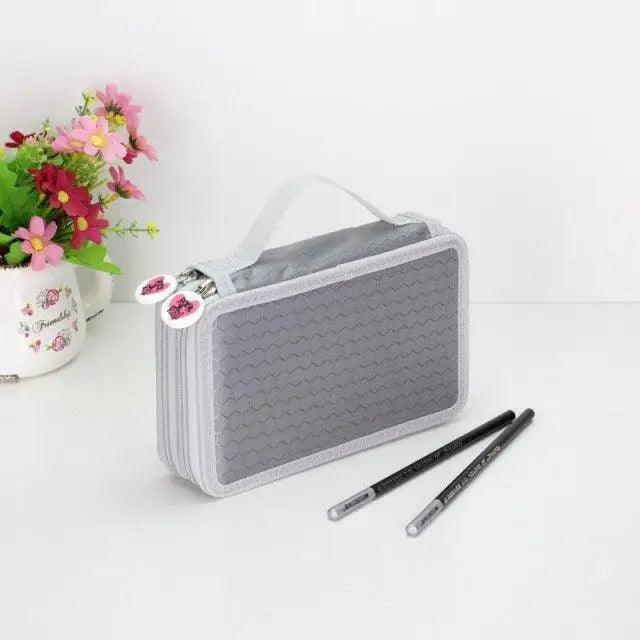 Unique Purple Cute Big 36/48/72 Holes Stationery Students Pencil Case High Quality Large Capacity Pencil Box - 2 Layer