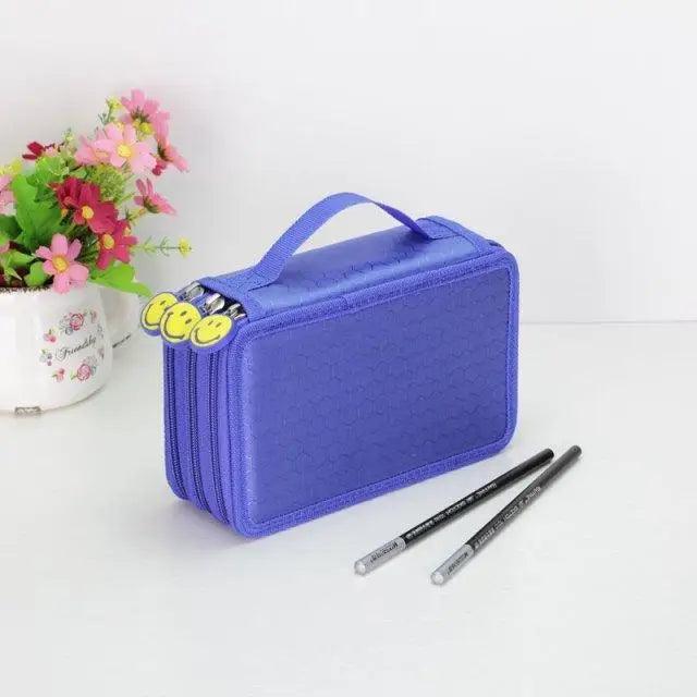 Unique Purple Cute Big 36/48/72 Holes Stationery Students Pencil Case High Quality Large Capacity Pencil Box - 3 Layer