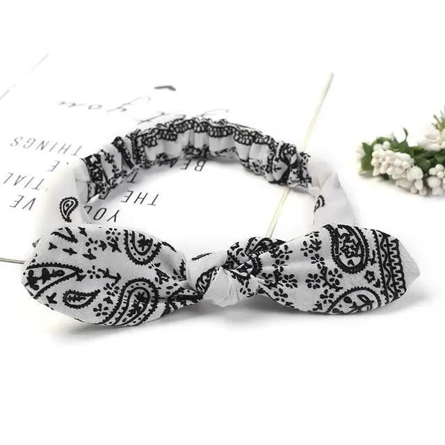 Unique Style Women’s Soft Solid Print Headbands Vintage Cross Knot Elastic Hairbands Bandanas Girls Hair Bands Hair