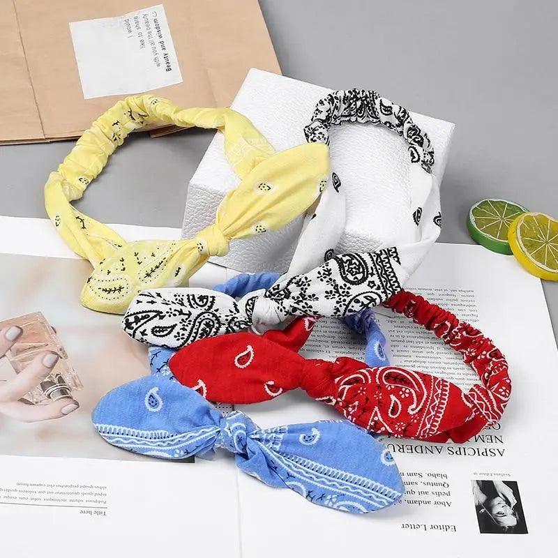 Unique Style Women’s Soft Solid Print Headbands Vintage Cross Knot Elastic Hairbands Bandanas Girls Hair Bands Hair