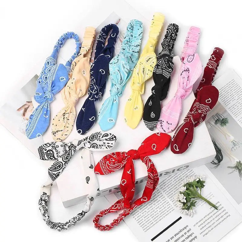 Unique Style Women’s Soft Solid Print Headbands Vintage Cross Knot Elastic Hairbands Bandanas Girls Hair Bands Hair