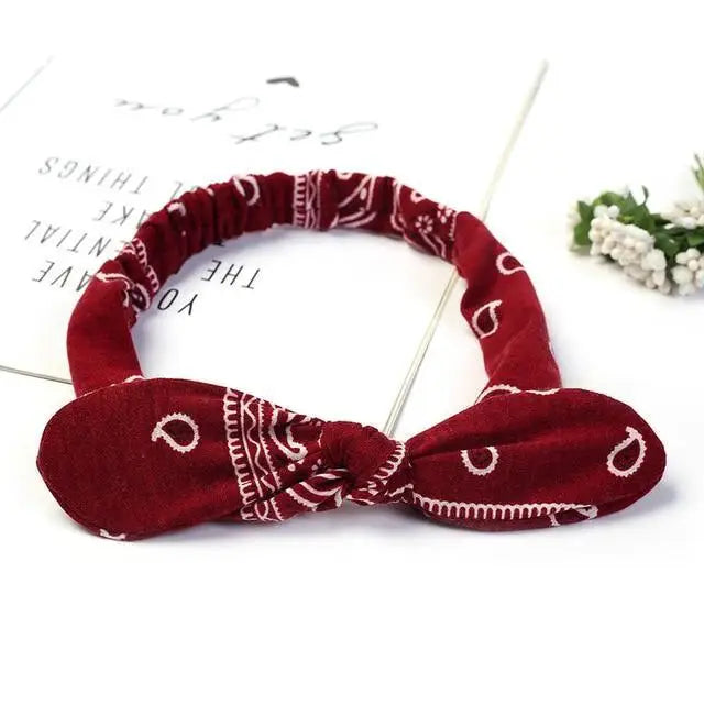 Unique Style Women’s Soft Solid Print Headbands Vintage Cross Knot Elastic Hairbands Bandanas Girls Hair Bands Hair