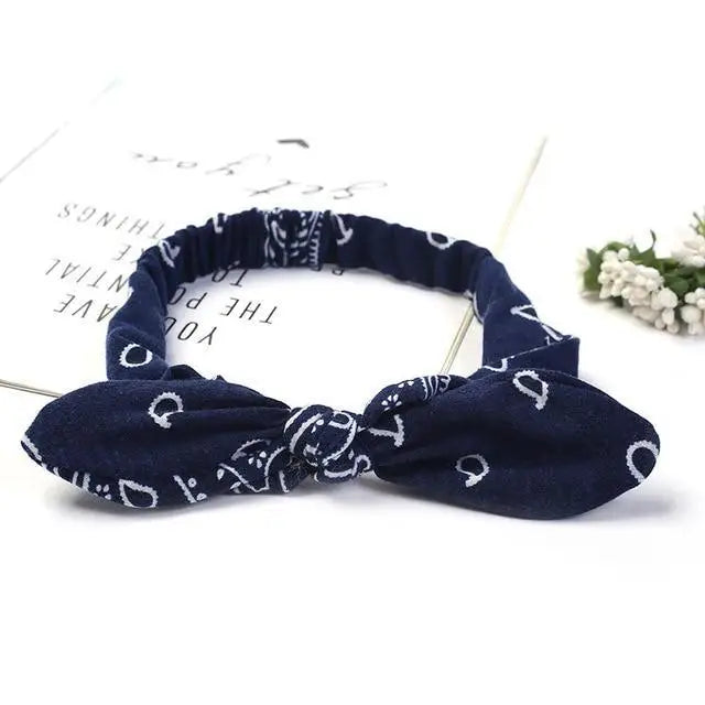 Unique Style Women’s Soft Solid Print Headbands Vintage Cross Knot Elastic Hairbands Bandanas Girls Hair Bands Hair