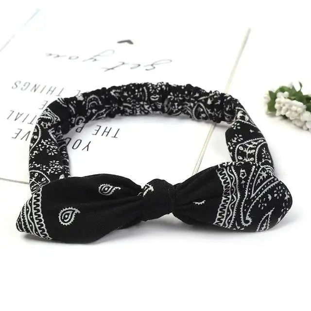 Unique Style Women’s Soft Solid Print Headbands Vintage Cross Knot Elastic Hairbands Bandanas Girls Hair Bands Hair