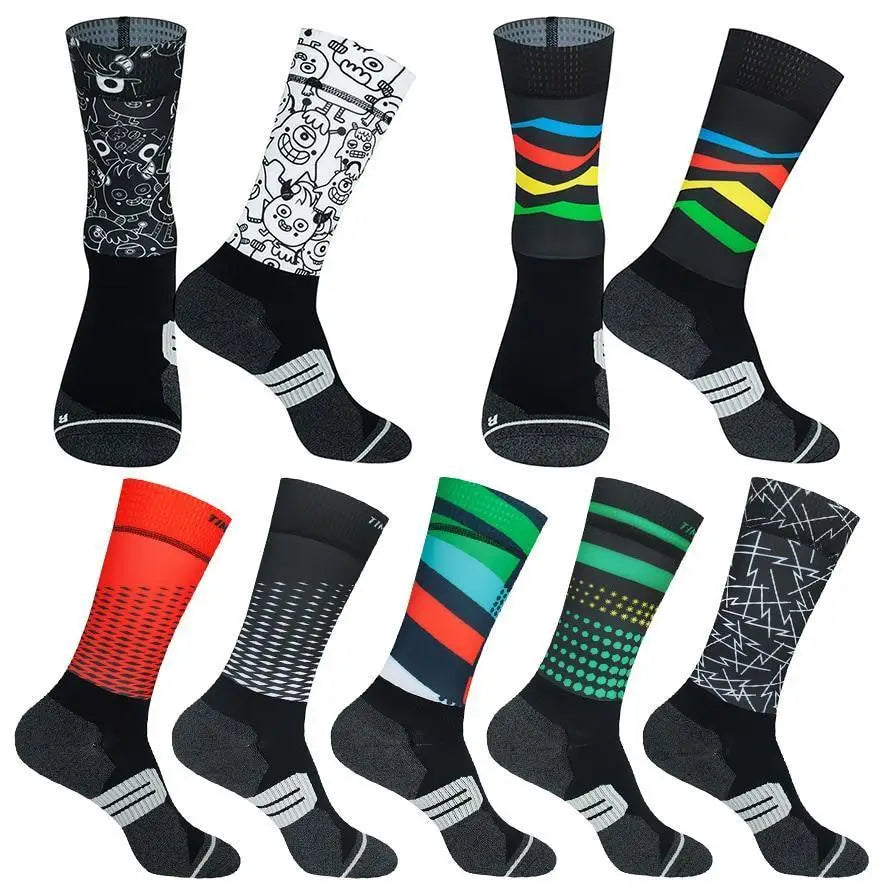 Unisex Anti Slip Socks Professional Bike Street Sports Socks Cycling Socks For Men And Women Breathable Socks 37 - 44