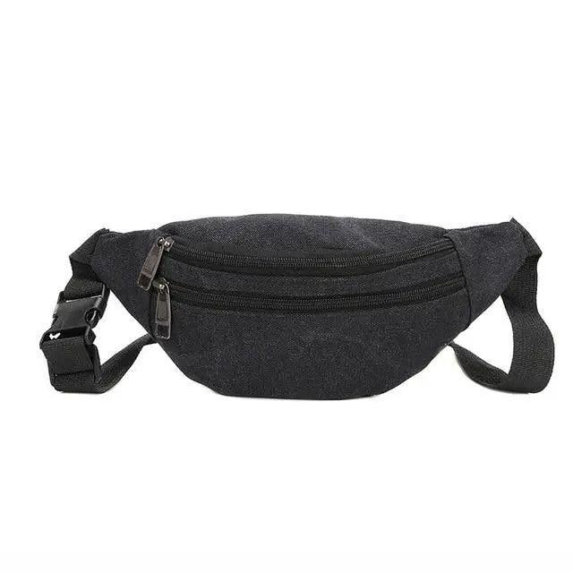 Unisex Casual Canvas Waist Bag Functional Comfortable Waist Bag Classic Waterproof Cross Body Traveling Bag - 2