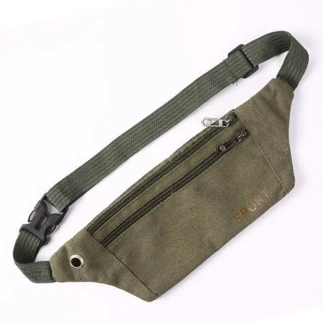 Unisex Casual Canvas Waist Bag Functional Comfortable Waist Bag Classic Waterproof Cross Body Traveling Bag - 6