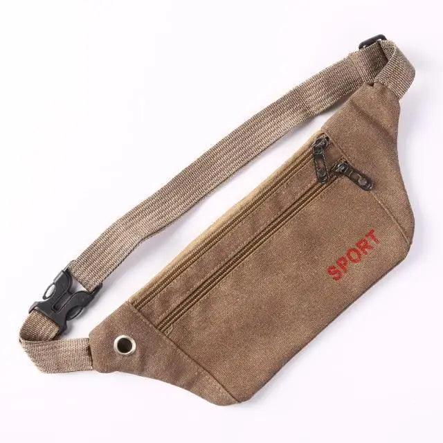 Unisex Casual Canvas Waist Bag Functional Comfortable Waist Bag Classic Waterproof Cross Body Traveling Bag - 8