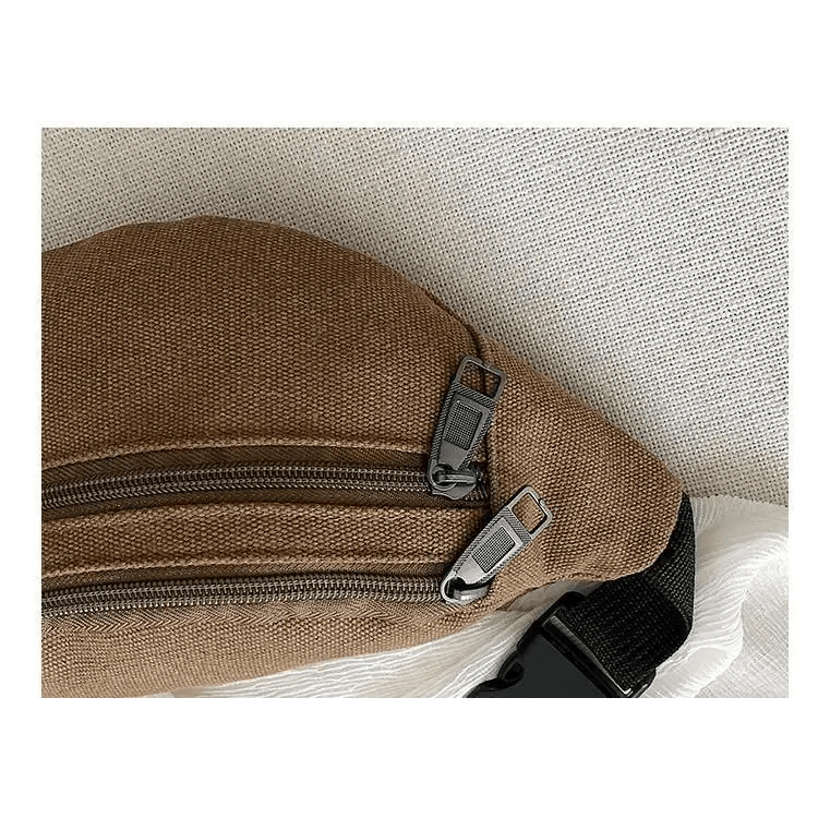 Unisex Casual Canvas Waist Bag Functional Comfortable Waist Bag Classic Waterproof Cross Body Traveling Bag