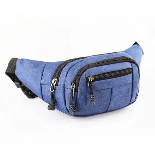 Unisex Casual Chest Belt Simple Waist Bag Adjustable Fanny Pack Pouch Outdoors Traveling Bag - Blue - STIL0987ERTVB