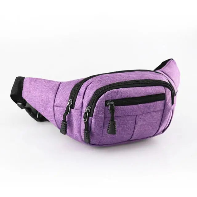 Unisex Casual Chest Belt Simple Waist Bag Adjustable Fanny Pack Pouch Outdoors Traveling Bag - Purple - STIL0987ERTVB