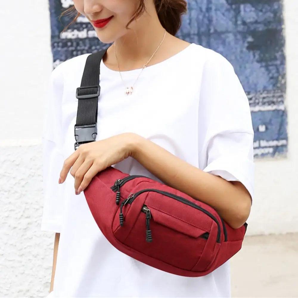 Unisex Casual Crossbody Women Waist Bag Retro Design Large Capacity Canvas Travel Adjustable Phone Bag Fanny Hip Bags