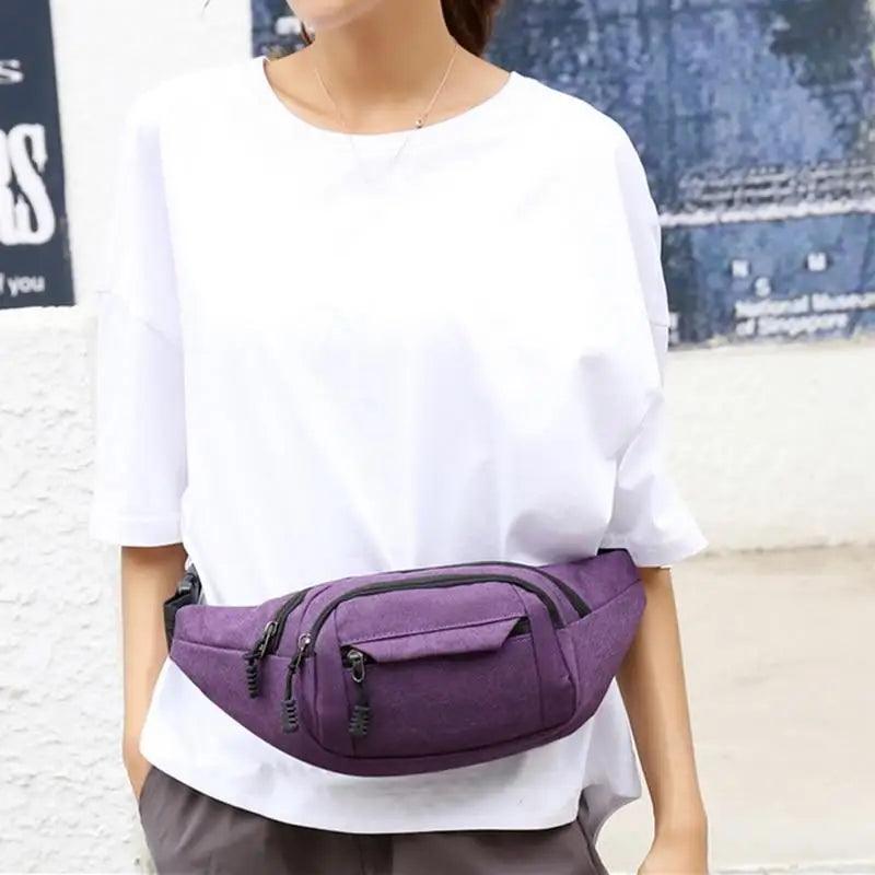 Unisex Casual Crossbody Women Waist Bag Retro Design Large Capacity Canvas Travel Adjustable Phone Bag Fanny Hip Bags