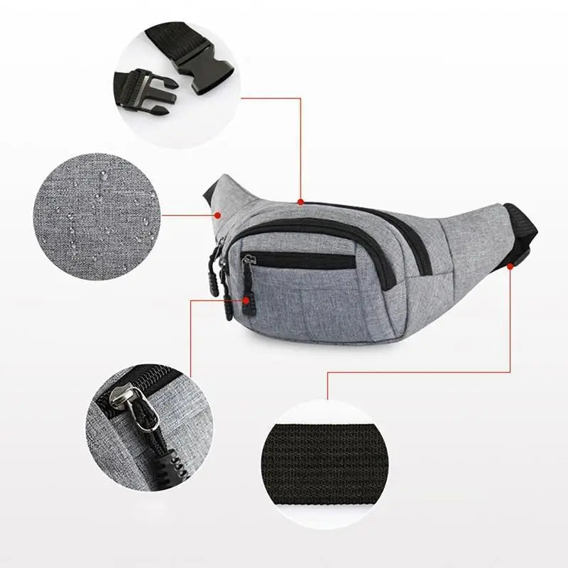 Unisex Classic Design Sports Fanny Pack Stylish Waist Bag Large Capacity Outdoor Travel Waist Bag - STEVVEX Fashion - 703, casual fanny bag, casual fanny belt, chest bag, classic chest bag, classic design waist bag, classic fanny bag, cross body bag, fanny bag, fanny bags, fanny pack, fanny packs, fashion fanny bag, retro fanny bag, retro waist bag, shoulder fanny bag, stylish fanny bag, travel bag, unique chest bag, unique fanny bag, unisex fanny bag, unisex waist bag, waist bag, waist bags - Stevvex.com