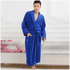 Unisex Comfortable Fleece Soft Bathrobes Elegant Sleepwear For Men And Women Winter Indoor Warm Bathrobe - Royal blue