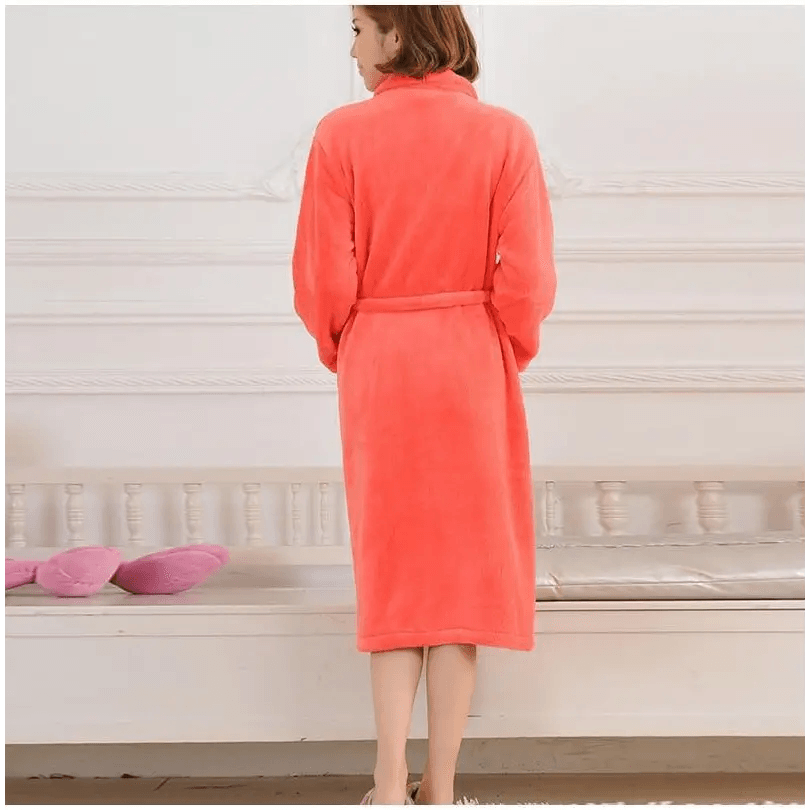 Unisex Comfortable Fleece Soft Bathrobes Elegant Sleepwear For Men And Women Winter Indoor Warm Bathrobe - STIL4875TEGDF