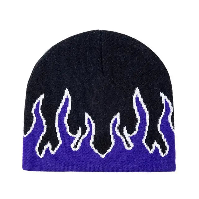 Unisex Modern Fire Design Soft Warm Beanies Comfortable Winter One Size Caps For Men And Women - STEVVEX Fashion - 706, beanies, caps, caps for autumn, caps for winter, comfortable beanies, comfortable caps, comfortable hats, fashion caps, fire design caps, hats, hats for autumn, soft beanies, soft caps, soft hats, trendy caps, unisex caps, warm beanies, warm caps, warm hats, winter, winter beanies, winter caps, winter hats - Stevvex.com