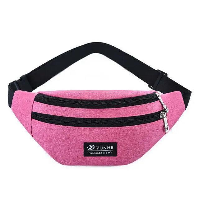 Unisex Retro Fanny Pack Unique Design Waist Bag Adjustable Belt Waterproof Travel Bag Sports Chest Bag - Pink