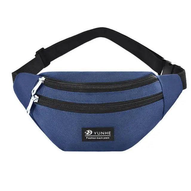 Unisex Retro Fanny Pack Unique Design Waist Bag Adjustable Belt Waterproof Travel Bag Sports Chest Bag - Blue