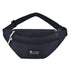 Unisex Retro Fanny Pack Unique Design Waist Bag Adjustable Belt Waterproof Travel Bag Sports Chest Bag - Black