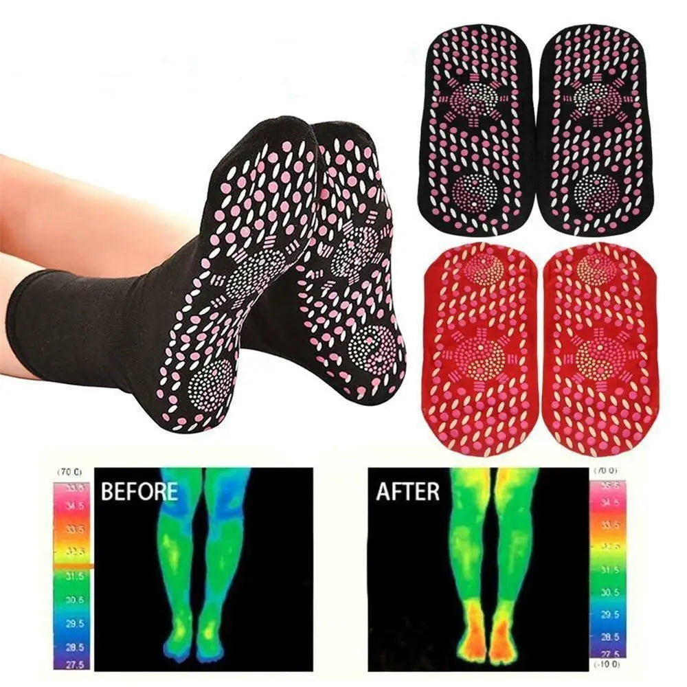 Unisex Self-heating Magnetic Socks Self-warming Comfortable Winter Warm Massage Soft Pain Relieve Socks - STEVVEX Fashion - 720, autumn socks, black socks, comfortable socks, Heated Socks, massage socks, men socks, red socks, self heating socks, socks, soft socks, unisex socks, warm massage socks, warm socks, white socks, winter socks, women socks - Stevvex.com