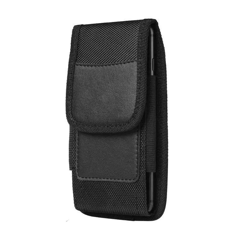 Unisex Simple Black Design Men Small Cell Phone Holster Storage Waist Fanny Pack Zipper Storage Credit Card Holder