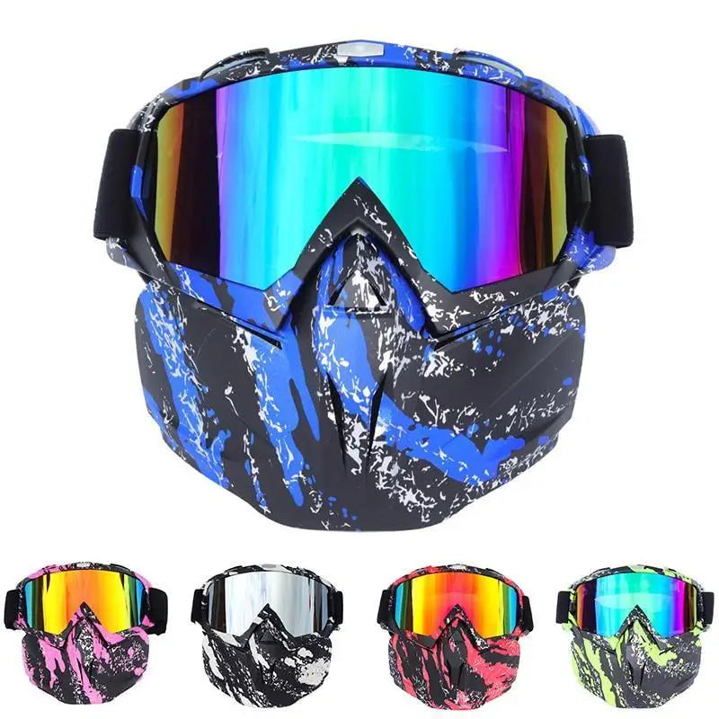 Unisex Snowboard Glasses Snowmobile Skiing Goggles For Men Women Windproof Sunglasses With Detachable Mask