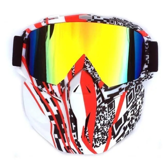 Unisex Snowboard Glasses Snowmobile Skiing Goggles For Men Women Windproof Sunglasses With Detachable Mask - 2